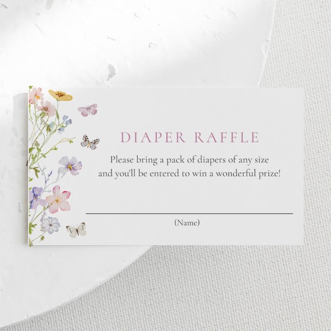 Wildflowers and Butterflies Diaper Raffle  Enclosure Card (Creator Uploaded)