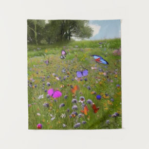 Wildflowers and Butterflies  Tapestry