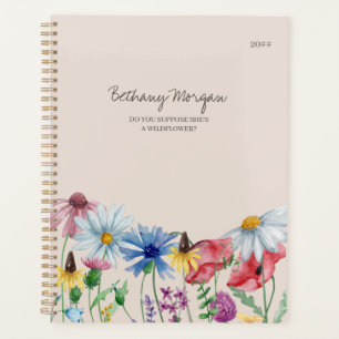 Wildflowers and Editable Quote Personalised Planner