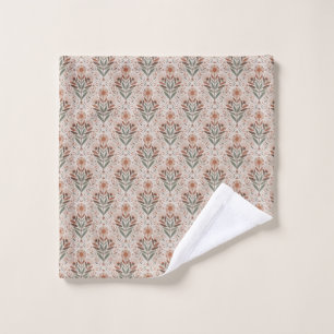 Wildflowers And Leaves Seamless Pattern Wash Cloth