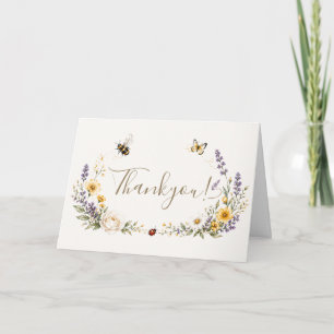 Wildflowers and Lovebug Baby Shower Thank You Card