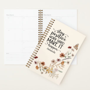 Wildflowers And Positive Quote  Planner