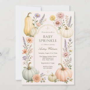 Wildflowers and Pumpkins Autumn Baby Sprinkle Invitation