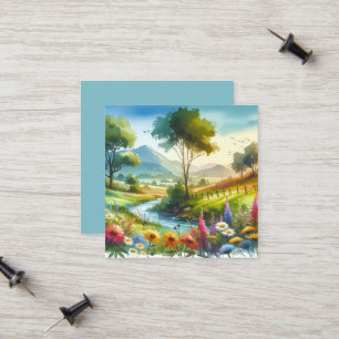 Wildflowers and Stream in Spring Valley Calling Card