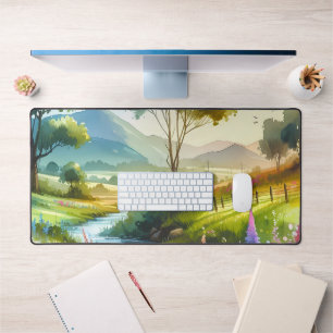 Wildflowers and Stream in Spring Valley Desk Mat