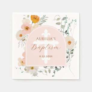 Wildflowers Arch Baptism Napkin