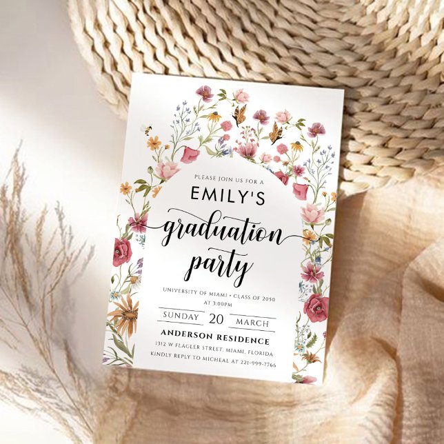 Wildflowers Arch Graduation Party Invitation (Creator Uploaded)