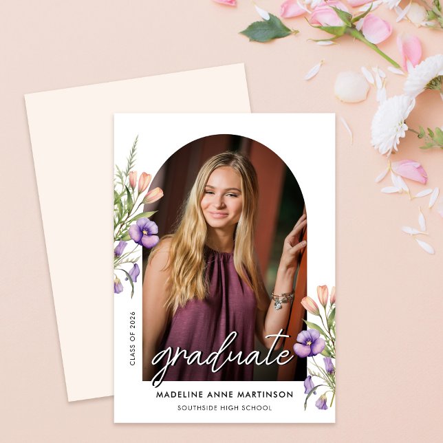 Wildflowers Arch Photo Graduation Announcement (Creator Uploaded)