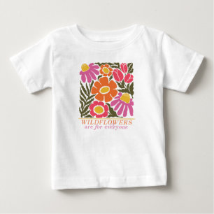 Wildflowers are for Everyone Modern Nouveau Style Baby T-Shirt