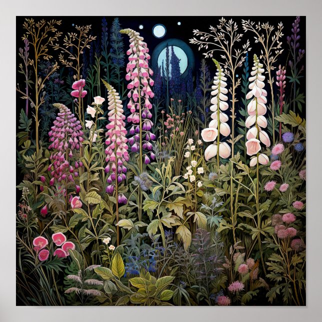 Wildflowers at Night Art Print  (Front)