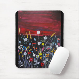 Wildflowers at Sunset Painting by Alfred Fox Mouse Mat