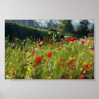 Wildflowers at Wentworth Castle Yorkshire - poster