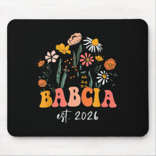 Wildflowers Babcia Est 2026 New Baby Reveal Ideas  Mouse Mat