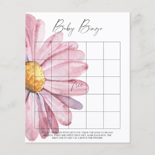 Wildflowers Baby Bingo game (Front)