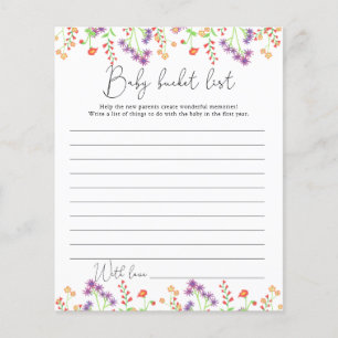 Wildflowers Baby bucket list