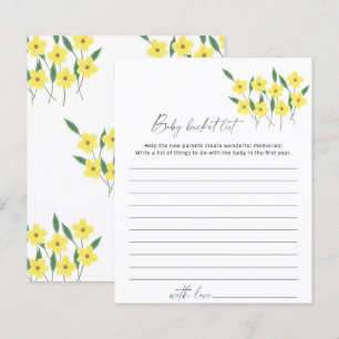 Wildflowers Baby bucket list game