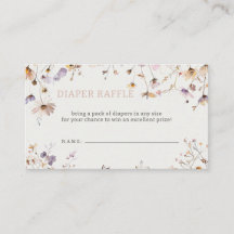 Wildflowers Baby Girl Baby Shower Diaper Raffle