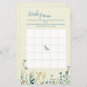 Wildflowers baby in bloom baby shower Bingo game