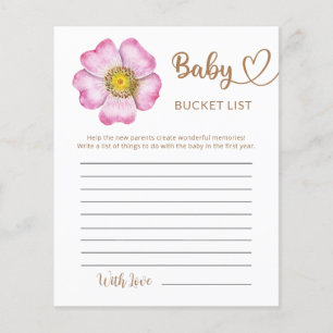 Wildflowers Baby in Bloom Baby Shower Bucket List