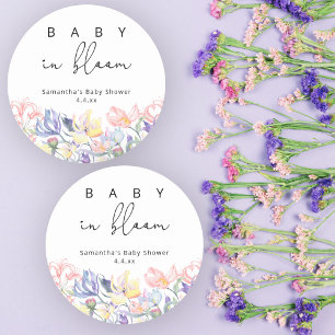 Wildflowers - Baby in bloom baby shower Classic Round Sticker
