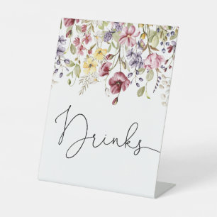 Wildflowers Baby In Bloom Baby Shower Drinks Pedestal Sign