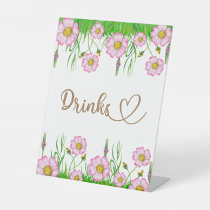 Wildflowers baby in bloom baby shower game pedesta pedestal sign