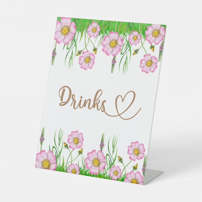 Wildflowers baby in bloom baby shower game pedesta pedestal sign (Front)