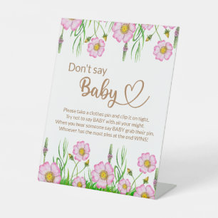 Wildflowers baby in bloom baby shower game  pedestal sign