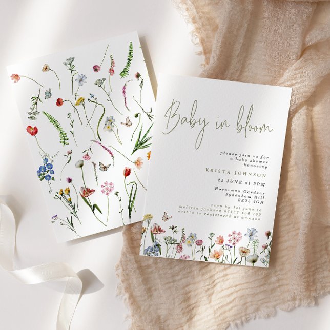 Wildflowers Baby In Bloom Baby Shower Invitation (Creator Uploaded)