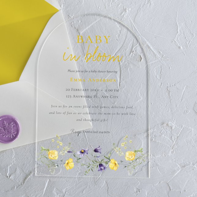 Wildflowers Baby in bloom baby Shower Invitation (Creator Uploaded)