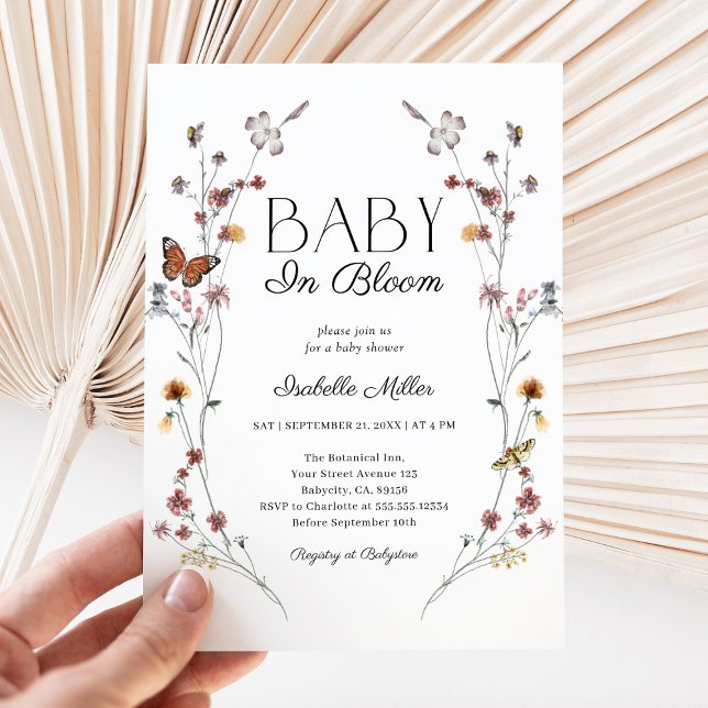 Wildflowers Baby in Bloom Baby Shower Invitation (Creator Uploaded)