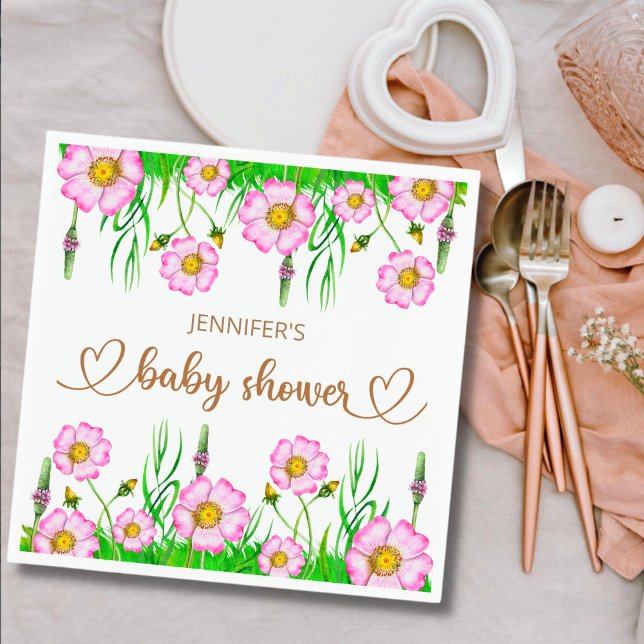 Wildflowers baby in bloom baby shower  napkin (Creator Uploaded)