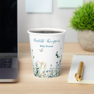 Wildflowers baby in bloom baby shower paper cups