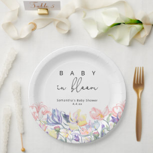 Wildflowers - Baby in bloom baby shower Paper Plate