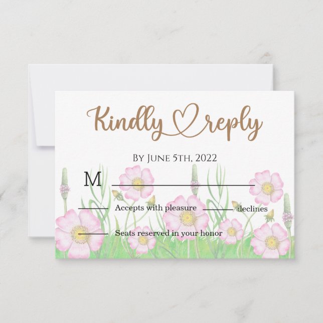 Wildflowers Baby in Bloom Baby Shower RSVP Card (Front)