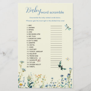 Wildflowers baby in bloom baby word scramble game