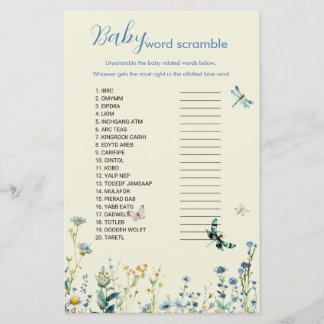 Wildflowers baby in bloom baby word scramble game