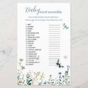 Wildflowers baby in bloom baby word scramble game