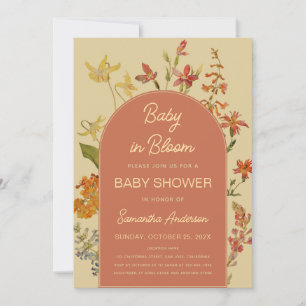 Wildflowers Baby in Bloom Shower Floral Arch Invitation