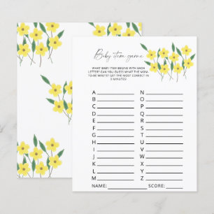 Wildflowers Baby Item Game. Baby Shower Game