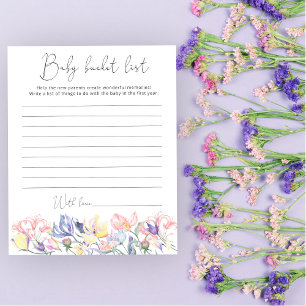 Wildflowers baby shower Baby bucket list