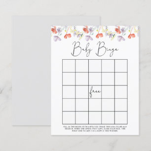 Wildflowers Baby shower bingo game