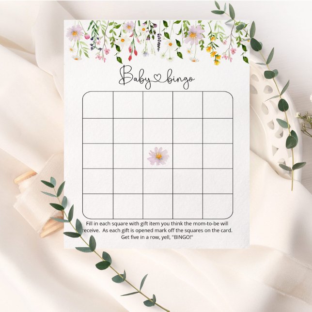 Wildflowers baby shower bingo game (Creator Uploaded)