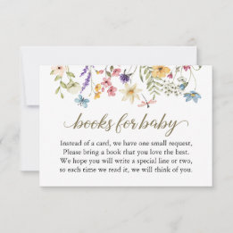 Wildflowers Baby Shower Book Request Card