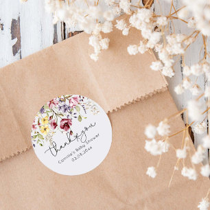 Wildflowers Baby Shower Classic Round Sticker