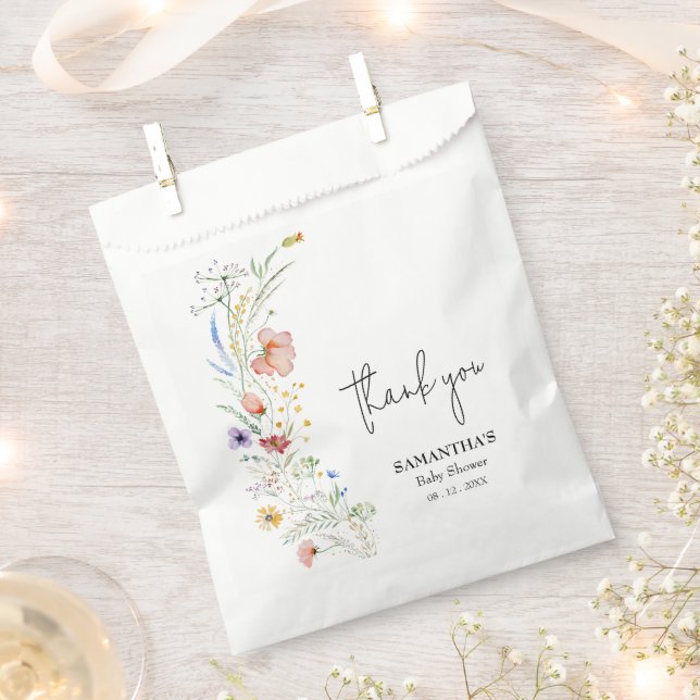 Wildflowers Baby Shower Favour Bags (Clipped)