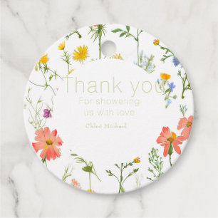 wildflowers Baby shower Favour Tags