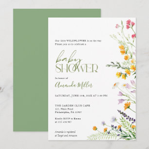 Wildflowers Baby Shower floral invitation