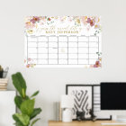 Wildflowers Baby Shower Guess Due Date Calendar