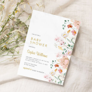 Wildflowers Baby Shower Invitation